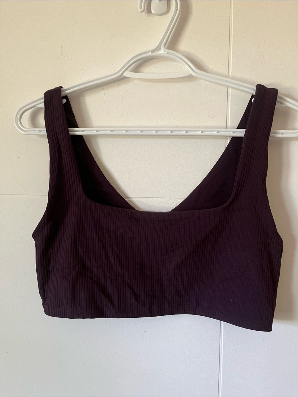Aerie Ribbed Scoop Neck Crop Tank - Deep Plum